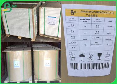 FSC Recycled Bobina De Papel Kraft 110 - 220gsm Moisture Proof For Packaging