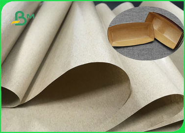 FDA FSC Natural PE Coated Brown Kraft Paper For Street Food Packaging Plate Box