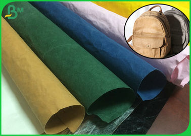 150cm Width 0.55mm Recycled Prewashed Kraft Fabric For School Bag Material