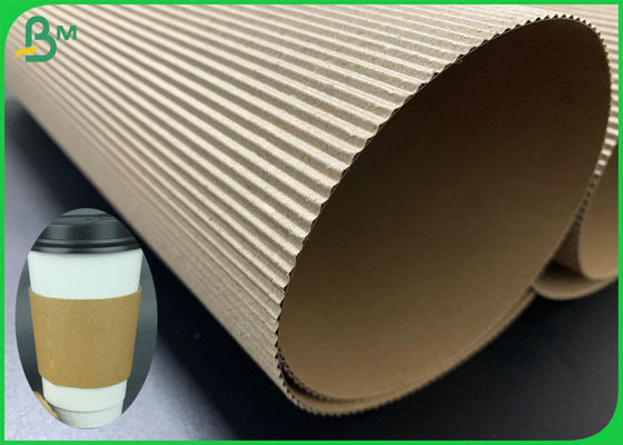 Recycled 2ply 3ply brown corrugated paperboard for coffee sleeve custom printed