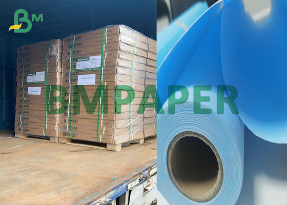 80gsm Double / Single Side Matt Blue CAD Plotter Printing Paper Roll