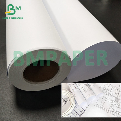 18&quot;×150ft 24&quot;×300ft 2inch Core 20lb White CAD Uncoated Inkjet Bond Paper roll