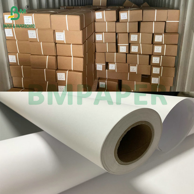 Uncoated White 20lb CAD Bond Paper For Inkjet Printing 36&quot; X 300' 3 Rolls Per Carton