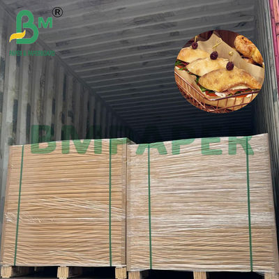 30/35/38gr Eco Friendly Brown Sandwich Wrapping Paper For Takeaway Boxes