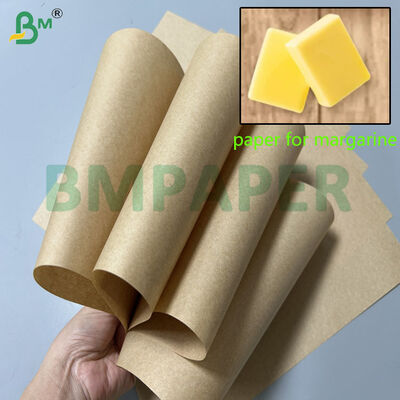 60gsm 70gsm Brown Color Grease Proof Paper For Margarine 1000mm 1100mm