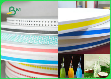 15MM 60gsm Straw Wrapping Paper Roll With Striped Color Print Food Grade Fully Recyclable
