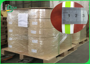 120G 13.5 / 13.7 / 14MM Green Straw Paper With FDA Certificate Stripe Printing