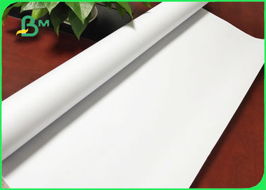 White Color Uncoated Plotter Paper 24'' / 36'' Wide Format Printer For Garments