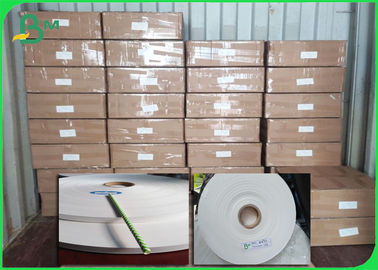 100% Compstable White Paper Wrapping For Drinking Straws 24gsm 26.5mm