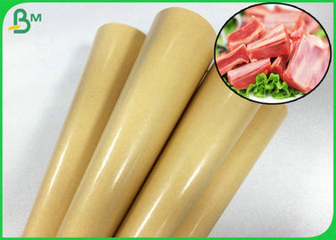 Brown Color Greaseproof PE Coated Meat Packing Paper Of Virgin Pulp Style