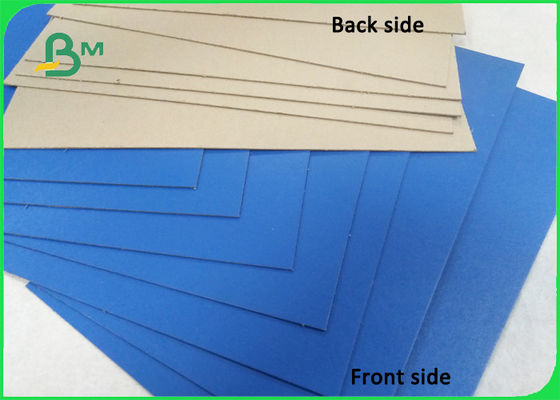 Glossy Blue Painting Paper Folders Paperboard With Grey Back 1.0mm