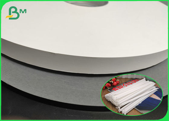 29mm 32mm Eco Friendly 28g White Kraft Paper Rolls For Wet resistant Straw Packaging