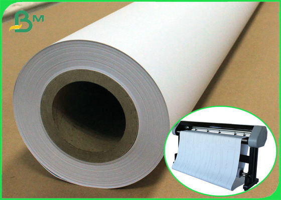 24 Inch 35 Inch White Uncoated Wide Format Paper Rolls For CAD Plotter Printing