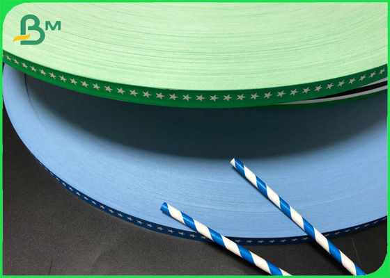 13.5mm 15mm Blue Green Food Grade 60g Kraft Paper Rolls For Making Biodegradable Straw