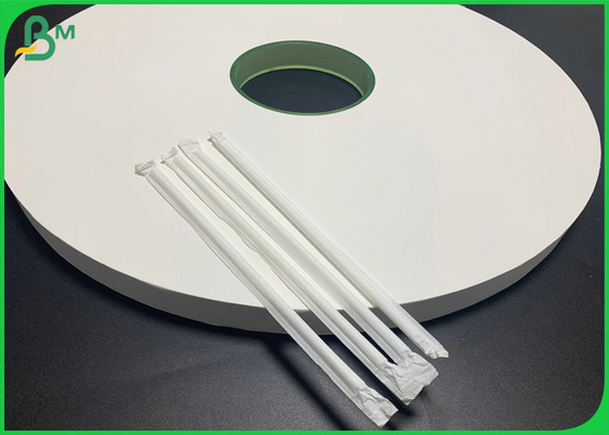Smoothness 53mm 28gsm White Kraft Paper For Plastic Straw Wrapping