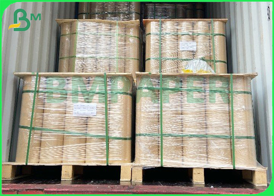 60gsm BKP Brown Kraft Paper 330mm X 2000m Per Roll For Packaging