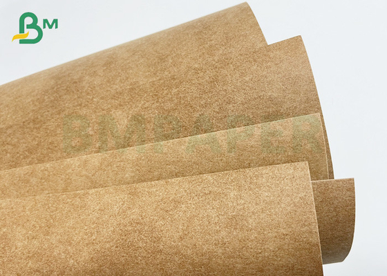 0.55MM Washable Brown And White Kraft Paper Fabric With Roll Packaging