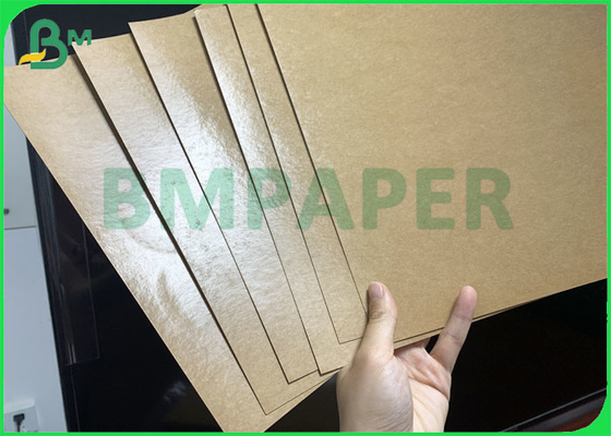 Fade Resistance Eco - Friendly High Glossy Coated Brown Kraft Paper