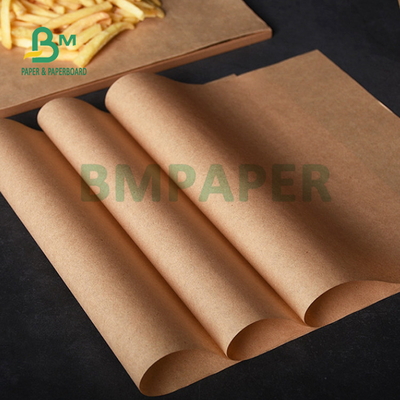 38gsm - 50gsm Brown Kraft Greaseproof Paper For Food Basket Liners Kit 5