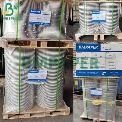 60gsm Food Grade Straw Paper Custom Stripes Colors Outer Paper 600mm 620mm Roll Wide 76mm Core