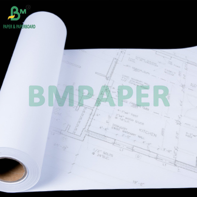 80GSM Plotter Bond Paper Rolls For Architectural Drawings 841mm x 50m 2'' Core
