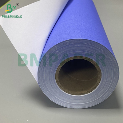 80gsm Purplish Blue Digital Paper CAD Plotter Rolls One side White 610mm X 50m 2inch Core