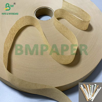 Slitting Small Sizes 30mm 32mm 24gsm 28gsm Brown Kraft Wrapping Paper For Straw Packing