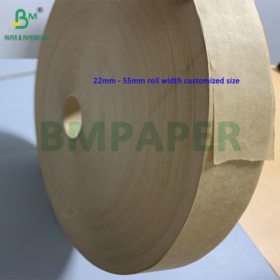 Slitting Small Sizes 30mm 32mm 24gsm 28gsm Brown Kraft Wrapping Paper For Straw Packing