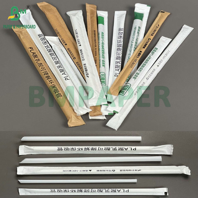 Slitting Small Sizes 30mm 32mm 24gsm 28gsm Brown Kraft Wrapping Paper For Straw Packing