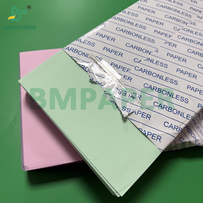 55 - 80gsm Carbonless CF Paper For Receipts Light Pink Green Blue Yellow Colored Sheets