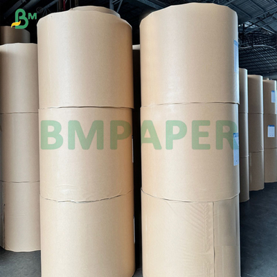 75g High Tensile Brown Kraft Paper For Paper Ropes Bag Handles 400 - 1600mm Rolls