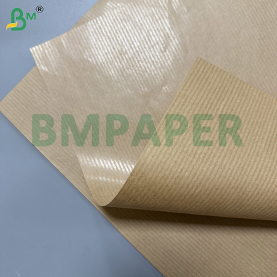 70gsm Brown Stripe Kraft Paper Glossy One Side Custom 30 - 180cm Rolls