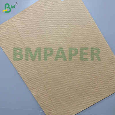 70gsm Brown Stripe Kraft Paper Glossy One Side Custom 30 - 180cm Rolls