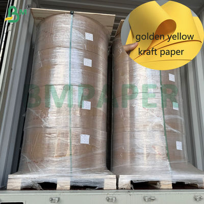 85gsm 90gsm Strong Strength Gold Yellow Kraft Paper To Envelope 70cm 80cm Reel