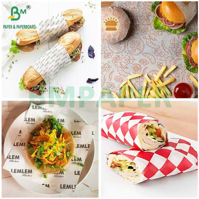 Resist Oil 35grs 40grs 45grs Anti Grease Paper Bleached For Cooking and Food Packaging