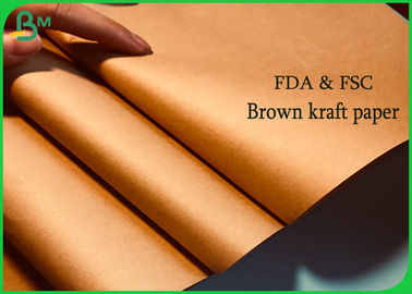 Uncoated Nature Brown Color Food Wrapping Paper 50grs 70grs FDA Approved