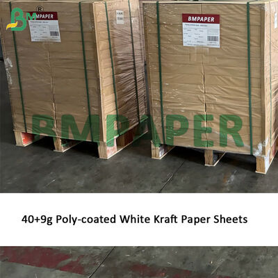 50gsm Cutlery Wrapping Paper 40g+9g Poly-coated White Kraft Paper Sheets