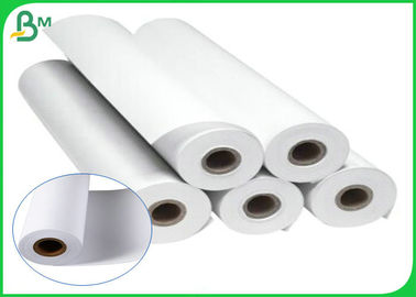 50gsm - 80gsm Plotter Paper Roll Soft Smoothy Wood Pulp Material White Color