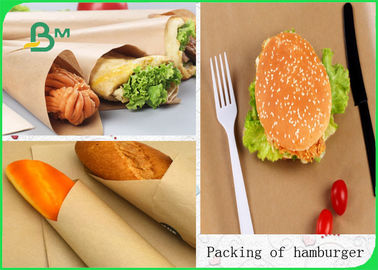 160g + 10g Grease - Proof Paper / Plastic Coated Paper For Hamburger Package