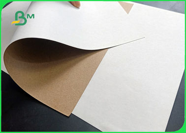 140 - 170g Good Stiffness One Side Printed White / Brown Kraft Paper For Packing