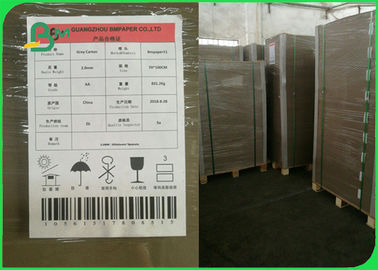 1mm 1.5mm Grey Chipboard Paper For Carton Box Two - Side Smooth 64 * 90cm