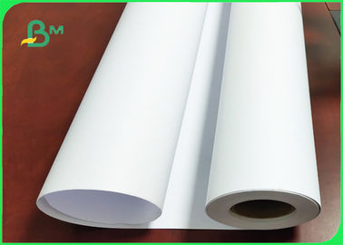 White Color Uncoated Plotter Paper 24'' / 36'' Wide Format Printer For Garments