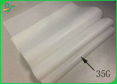 35GSM MG White Kraft Paper Roll With  One Side Resists Wet And Greaseproof