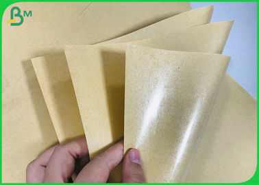 Single Sided Glossy 40gsm 50gsm Brown color Kraft Paper + 10gr 15gr PE Poly Coated