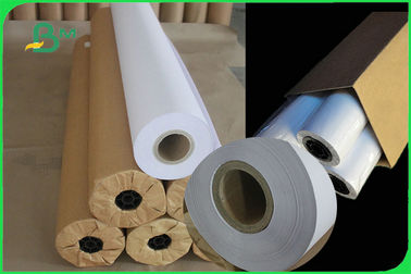 White 80gsm Garment Cutting Room CAD Plotter Paper Roll For Designers Recycled