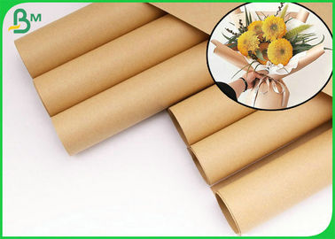 SGS Certified Brown Kraft Paper Roll 70g 80g For Flower Package