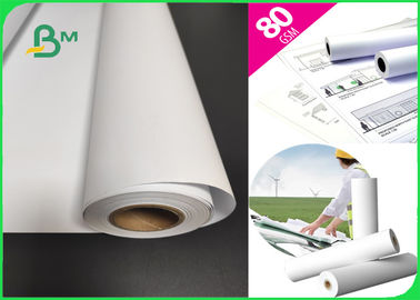 Reliable 20# CAD Plotter Bond Paper Roll For Inkjet Printers 2&quot; Core