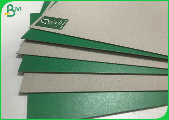 Durable 1.5mm 1.8mm Recycled Green Mounted Grey Paper Cardboard Sheets 70 * 100cm