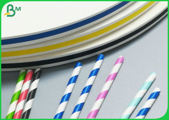 15mm Juice Straw Paper Reels Color Stripes Food Grade Approved For Drinking