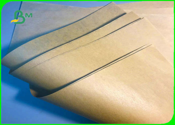 Natural Wood Pulp 40gsm + 10g PE Coated Brown Kraft Paper For Wrapping Baguette